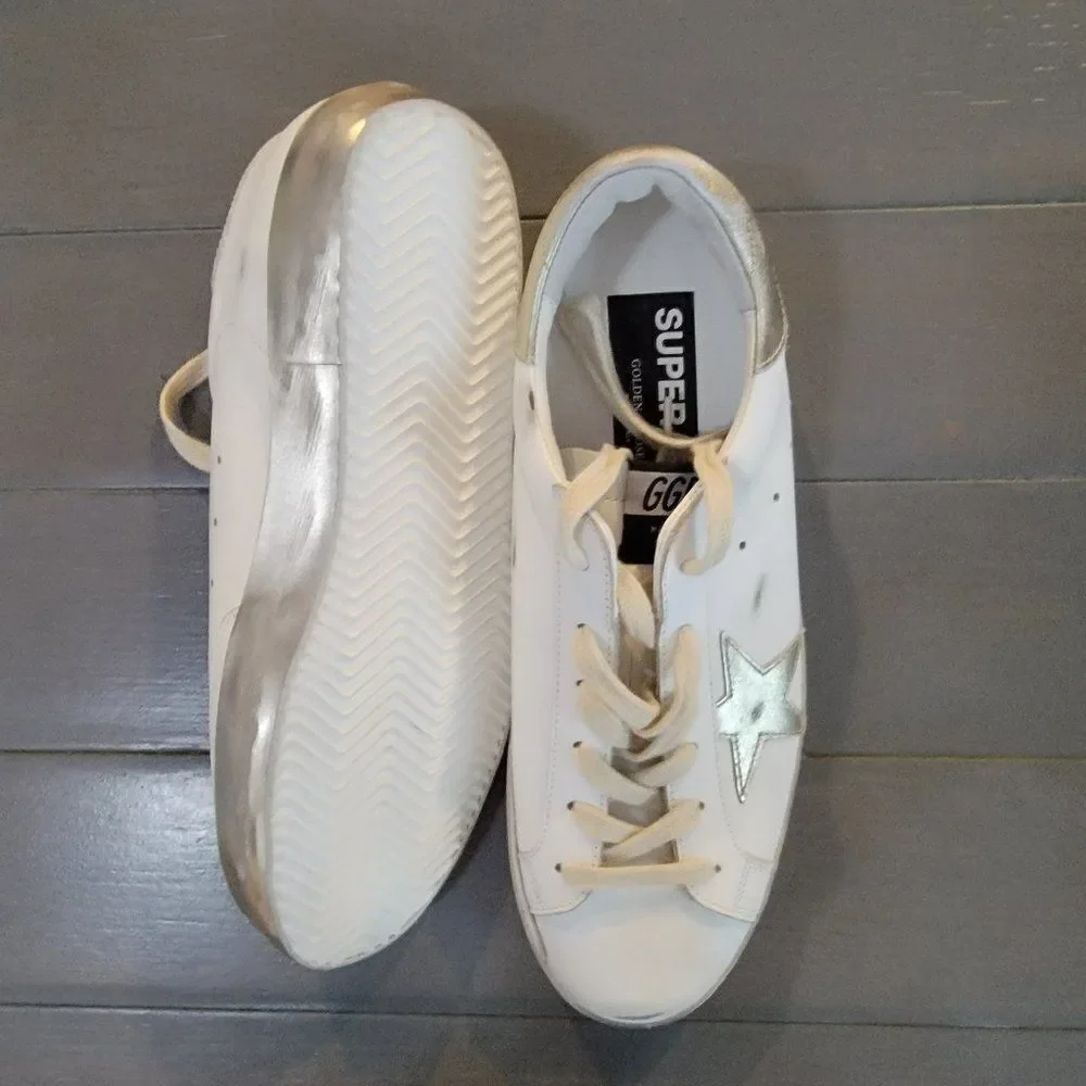 Golden Goose Women's White Leather Super-Star Low-top Sneakers Size 41